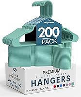 Vista 11 de Utopia Home Perchas de Plástico Paquete de 50 – Percha Perfecta para Ahorrar Espacio para Ropa – Duraderas y Fuertes – Organizadores de Armario Aqua