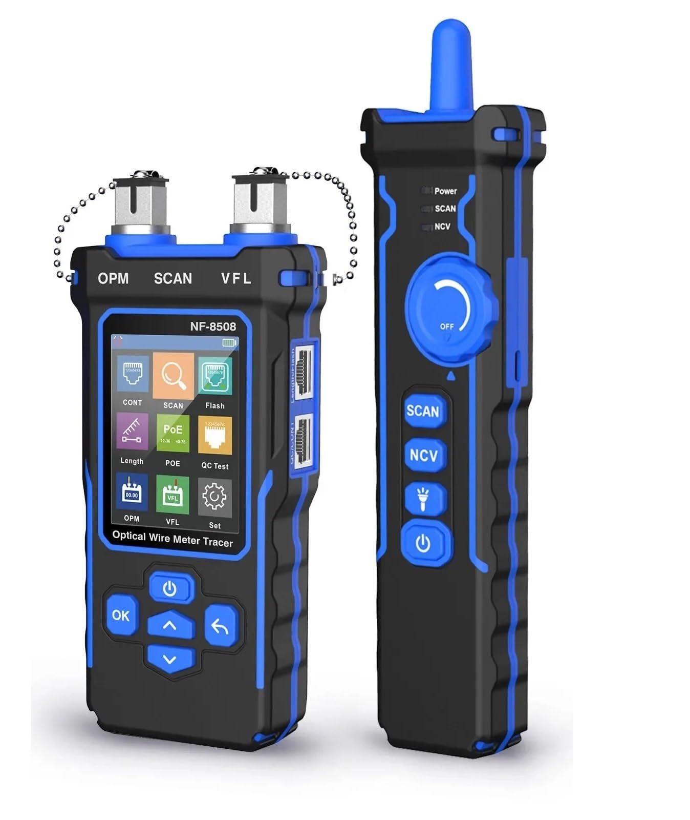 Tester per cavi di rete, LCD Digitale RJ11/45, Rilevatore Ottico PoE, Misuratore,per cavo di rete