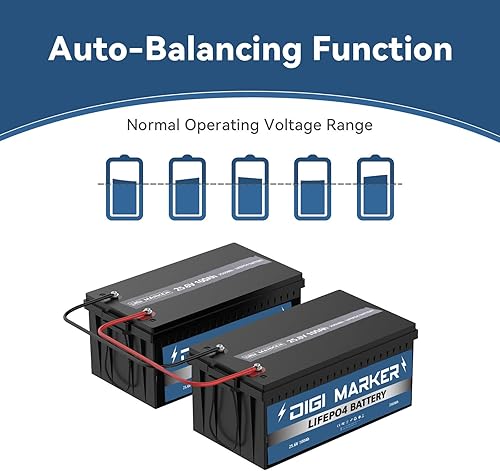 Miniatura 4 de LiFePO4 - Batería de litio de 12 V 45 Ah fosfato de hierro con BMS de 50 A integrado, batería de más de 5000 ciclos de vida, batería recargable de