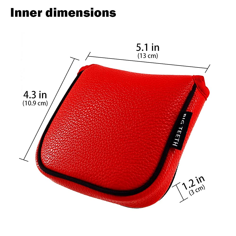 Big Teeth Golf Square Mallet Putter Cover Headcover Heel Shaft Club Head Protector for Scotty Cameron Taylormade Odyssey