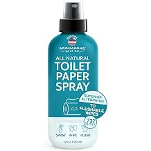 Aromasong 100% Natural Toilet Paper Spray for wiping Flushable Wet Wipe Alternative - Toilet Paper Moistener for Personal Cleansing - Septic Safe, 4 fl oz