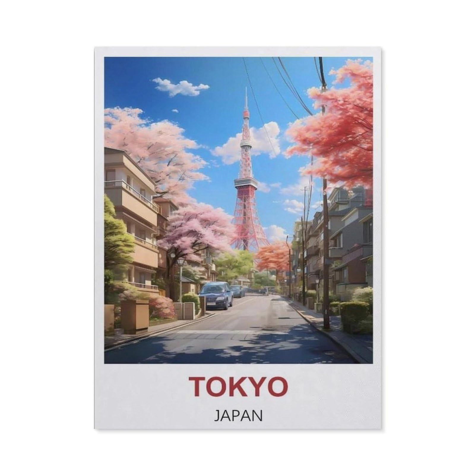 BEAYODKP Tokyo Japan Vintage Travel Posters，5D DIY Diamond Painting Full Round Drill Diamond Embroidery Cross Stitch Rhinestone Mosaic Paintings Art（30 x 40 cm/11.81 x 15.74 inches）-CA82