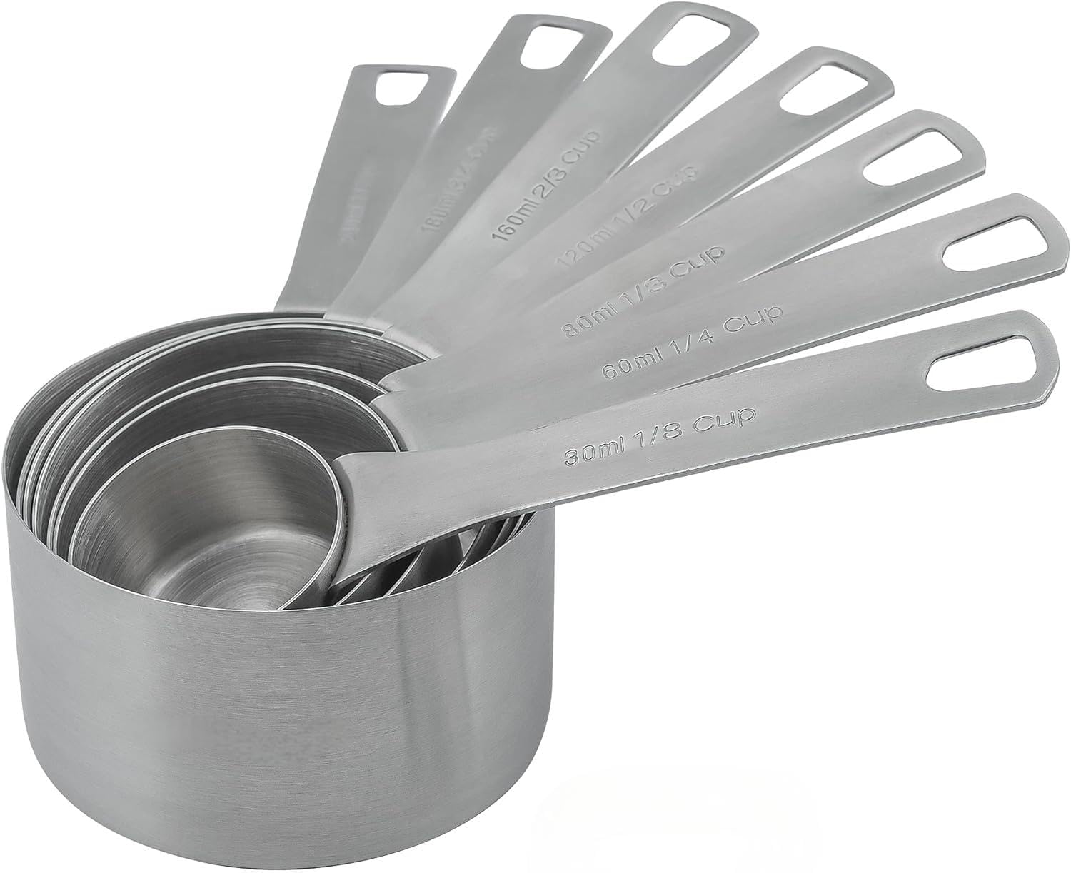 Smithcraft Measuring Cups Set for Kitchen and Baking Tools, Stainless Steel Measuring Cups Set 18/8(304) Steel Material Heavy Duty 7 Measuring Cups and 1 Ring Set of 8