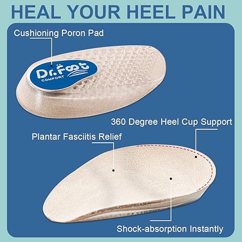 Miniatura 2 de Dr. Foot - Insertos para aliviar la fascitis plantar, copas de talón de gel para espolones de talón, dolor de talón, soporte de arco o dolor de