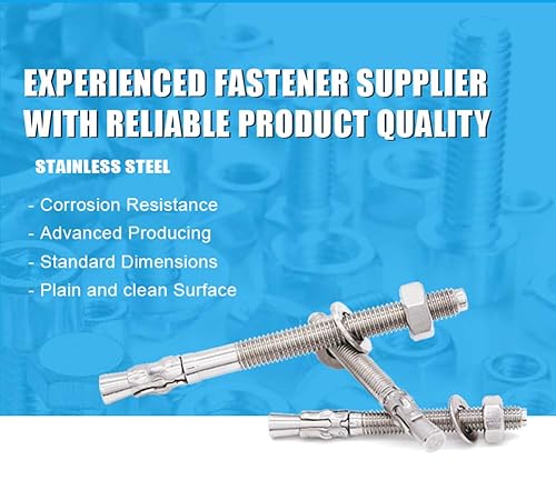 Miniatura 6 de Levanco Anclaje de hormigón de 14 x 3 pulgadas, anclaje de cuña de acero inoxidable 304 con excelente rendimiento antioxidante, kit de anclajes y