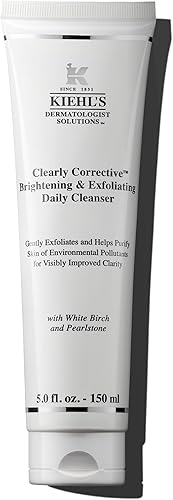 Kiehl's Clearly Corrective Brightening & Exfoliating Daily Cleanser, Gentle Face Wash for All Skin Types, Purifies & Exfoliates, Removes Dirt & Oil, with White Birch Extract & Peony Extract - 5 fl oz