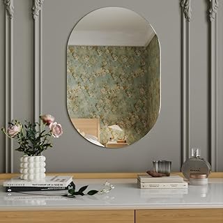 Frameless Bathroom Mirror,Frameless Mirror,24x36 Oval Mirrors for Bathro...