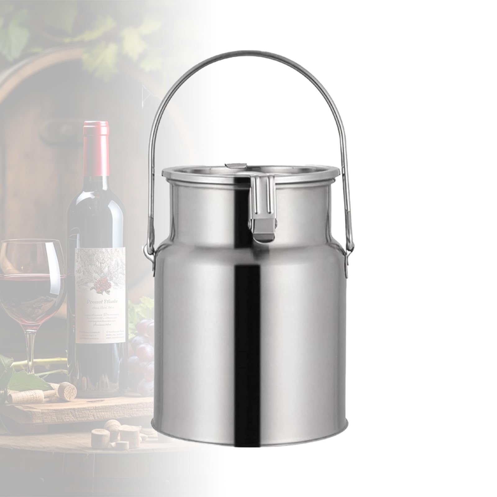 Cruche en acier inoxydable 10L à fermeture hermétique pour huile et vin