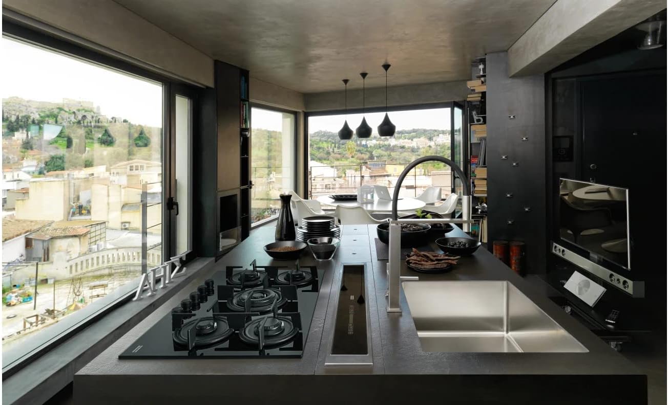 Franke Crystal FHCR 905 4G TC HE BK C Incasso Piano cottura a gas Nero