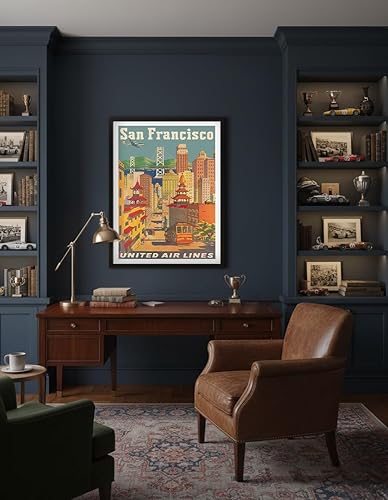 Miniatura 4 de Pacifica Island Art San Francisco California - Teleférico en Chinatown - United Air Lines - Póster vintage de viaje de aerolínea por Joseph Fehér