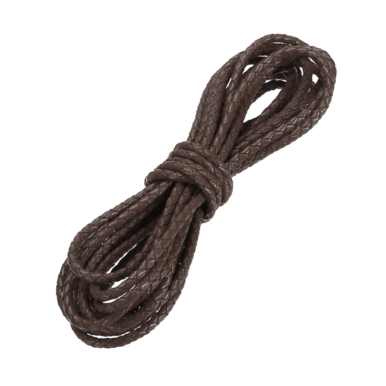 Corde de collier en cuir tressé rond 3mm PATIKIL brun foncé pour finitions de haute joaillerie