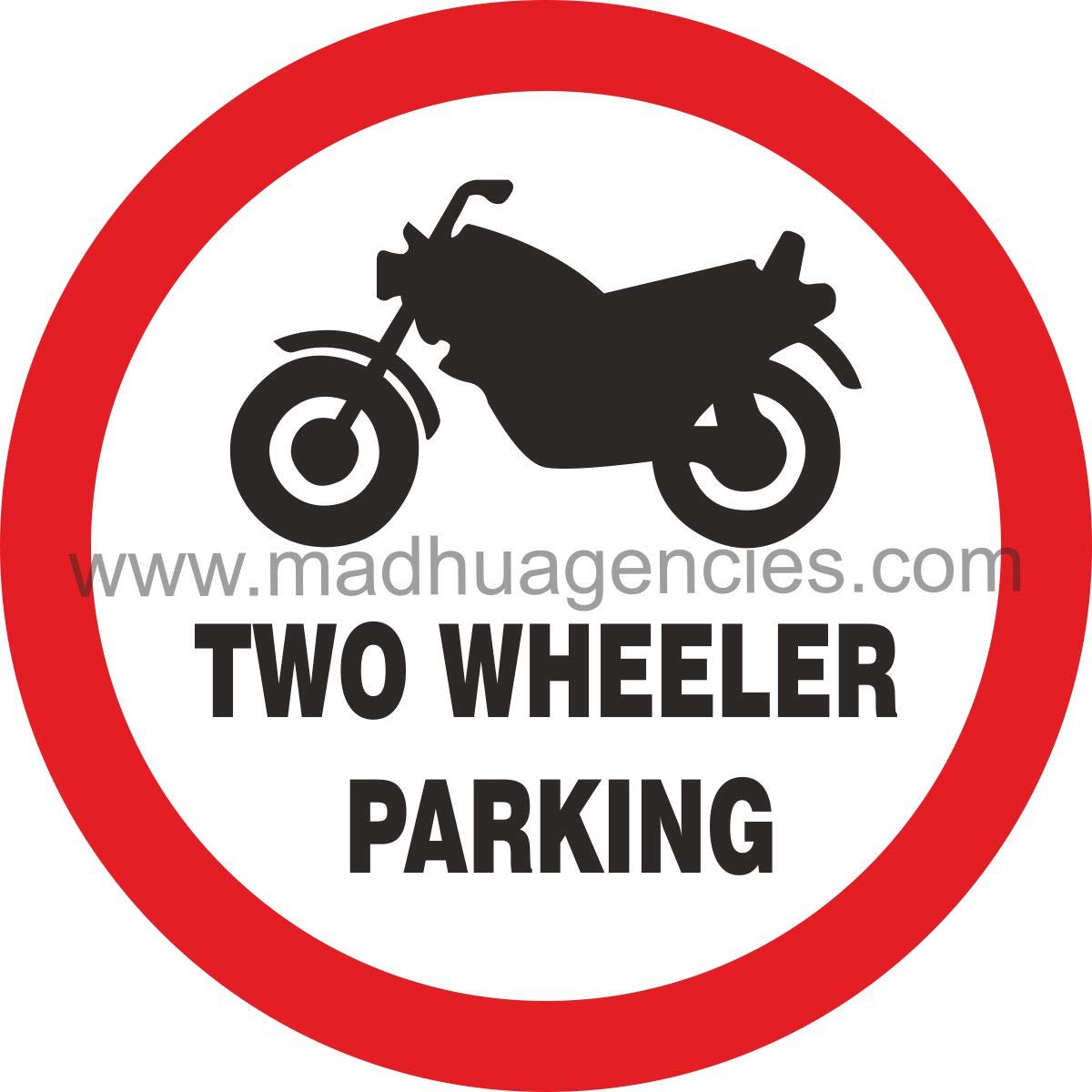 two wheeler parking in red color signboard in 3mm thick foam sheet (12