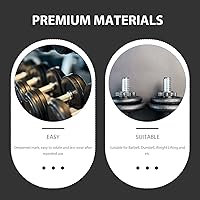 Vista 8 de VOSAREA 2 tuercas hexagonales de doble bloqueo para levantamiento de pesas, abrazaderas de tornillo de hierro antideslizantes para mancuernas