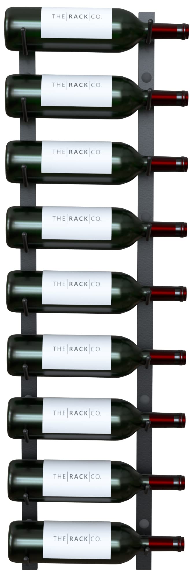 Y-Furniture The Rack Co. Wall Series - 9 Bottles Wall Mounted Wine Rack, Wine Storage with Label View (Steel, Satin Finish)