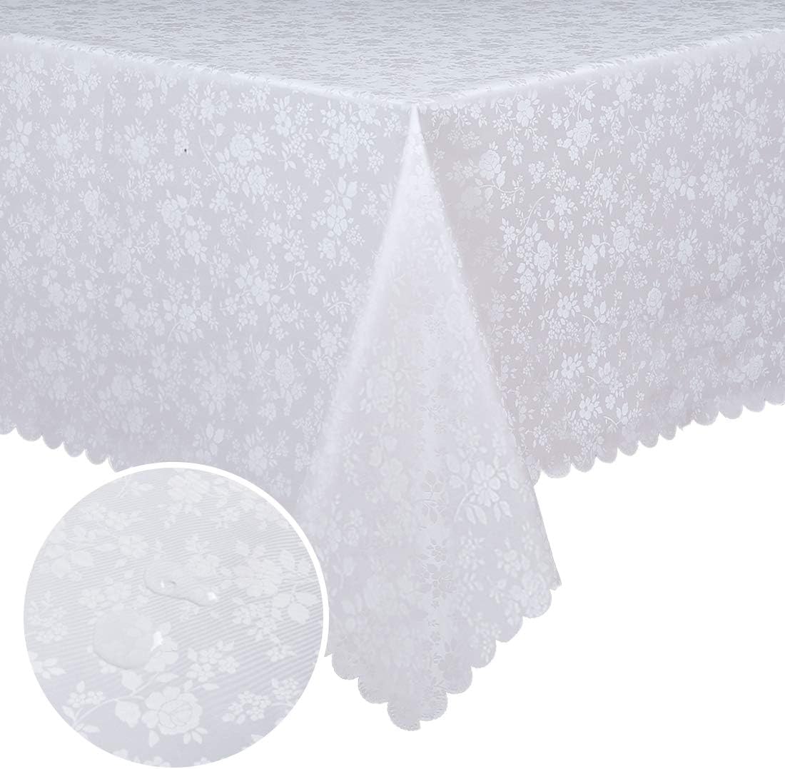 smiry Waterproof Vinyl Tablecloth, Square Heavy Duty Table