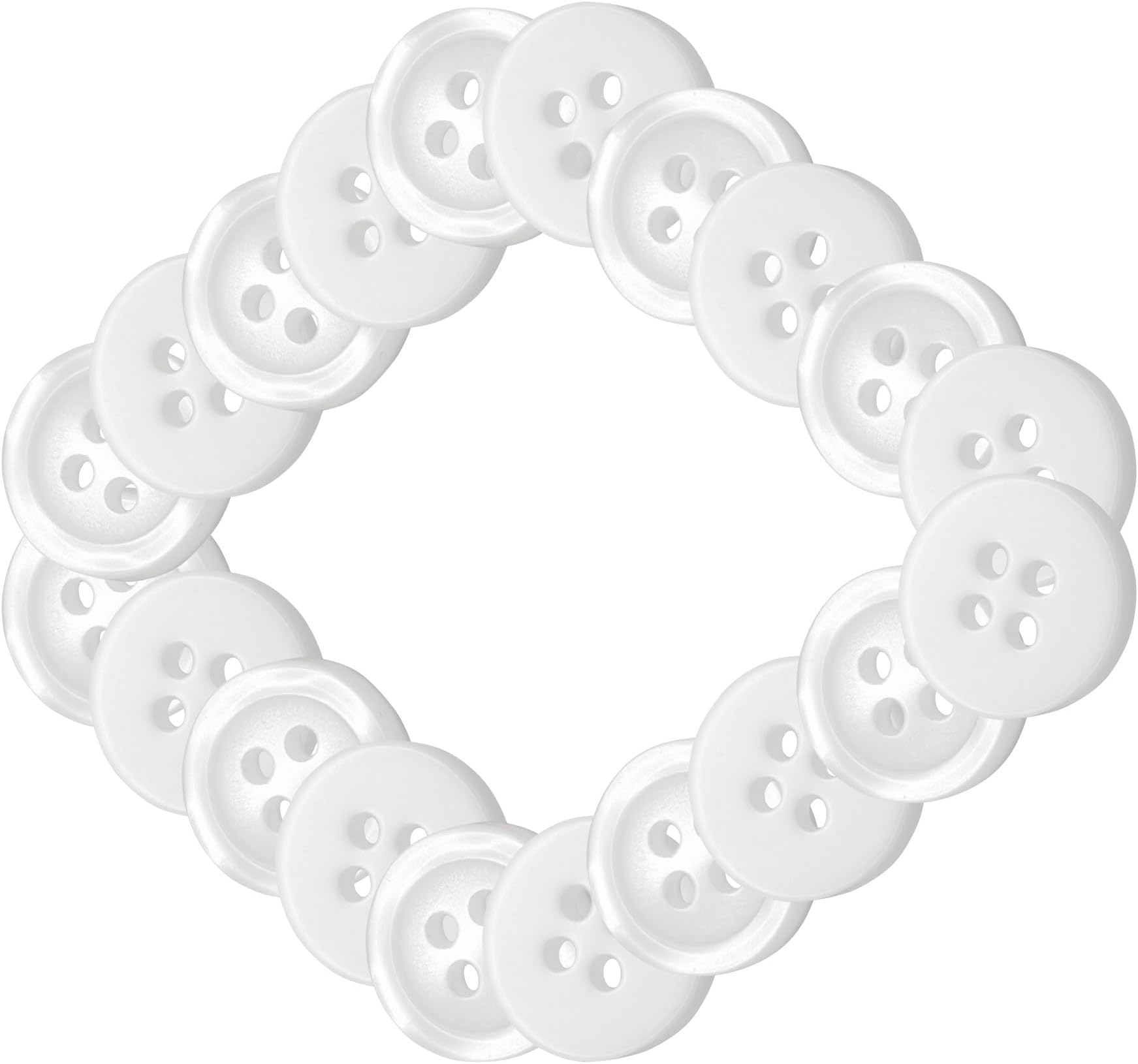 Mother of Pearl Buttons 20 Pieces Shirt Button 0,4 inches White Button 18L 4 Hole Plastic Pearlized Buttons