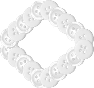 Mother of Pearl Buttons 20 Pieces Shirt Button 0,4 inches White Button 18L 4 Hole Plastic Pearlized Buttons