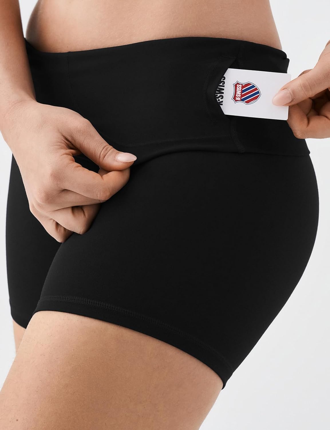 K-Swiss Women's Biker Shorts - 4" High Waisted No Front Seam Stretchy Soft Yoga Gym Workout Shorts