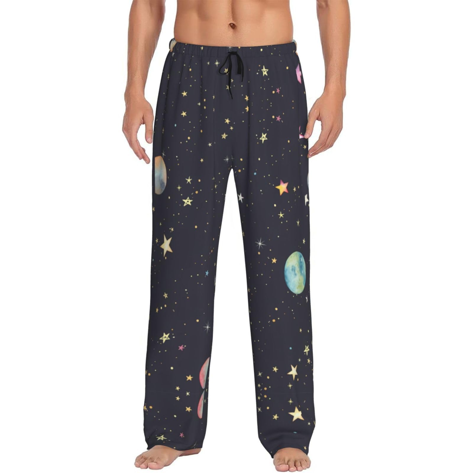 Galaxy.. Men'S Pajama Bottom Pants Sleepwear Lounging Relaxed House Pjs Pants With Side Pockets