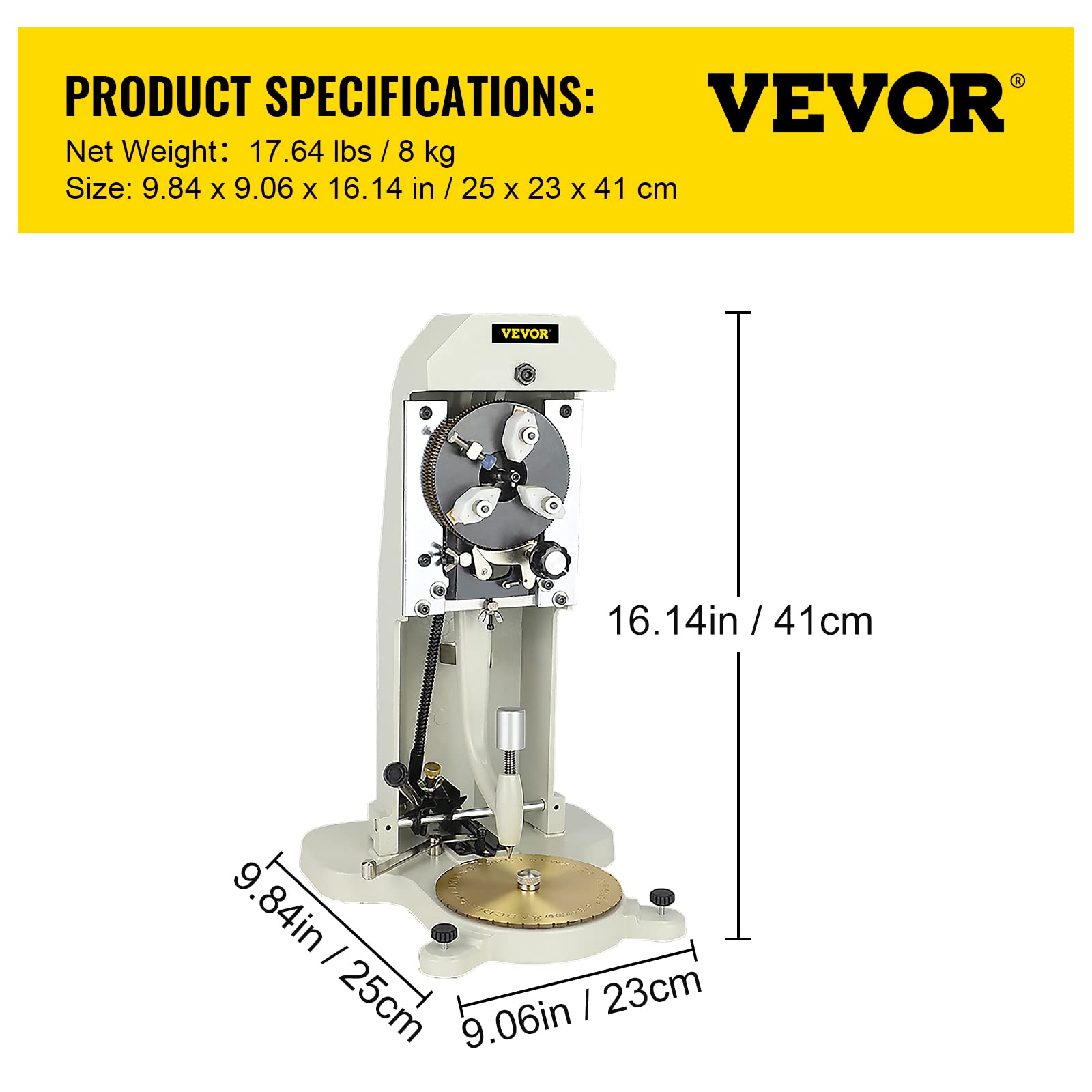 VEVOR Machine de Gravure Intérieure d'Anneaux 1,5-2 mm Graveur d'Anneau Intérieur, Machine à Graver Bijoux Clip Anneau Réglable, Graveur de Bague à Double Face pour Graver Or Argent Cuivre Platine
