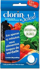 Pastilhas p/Limpeza e Higienização de Frutas e Verduras Ameixa c/ 20un - Clorin Salad
