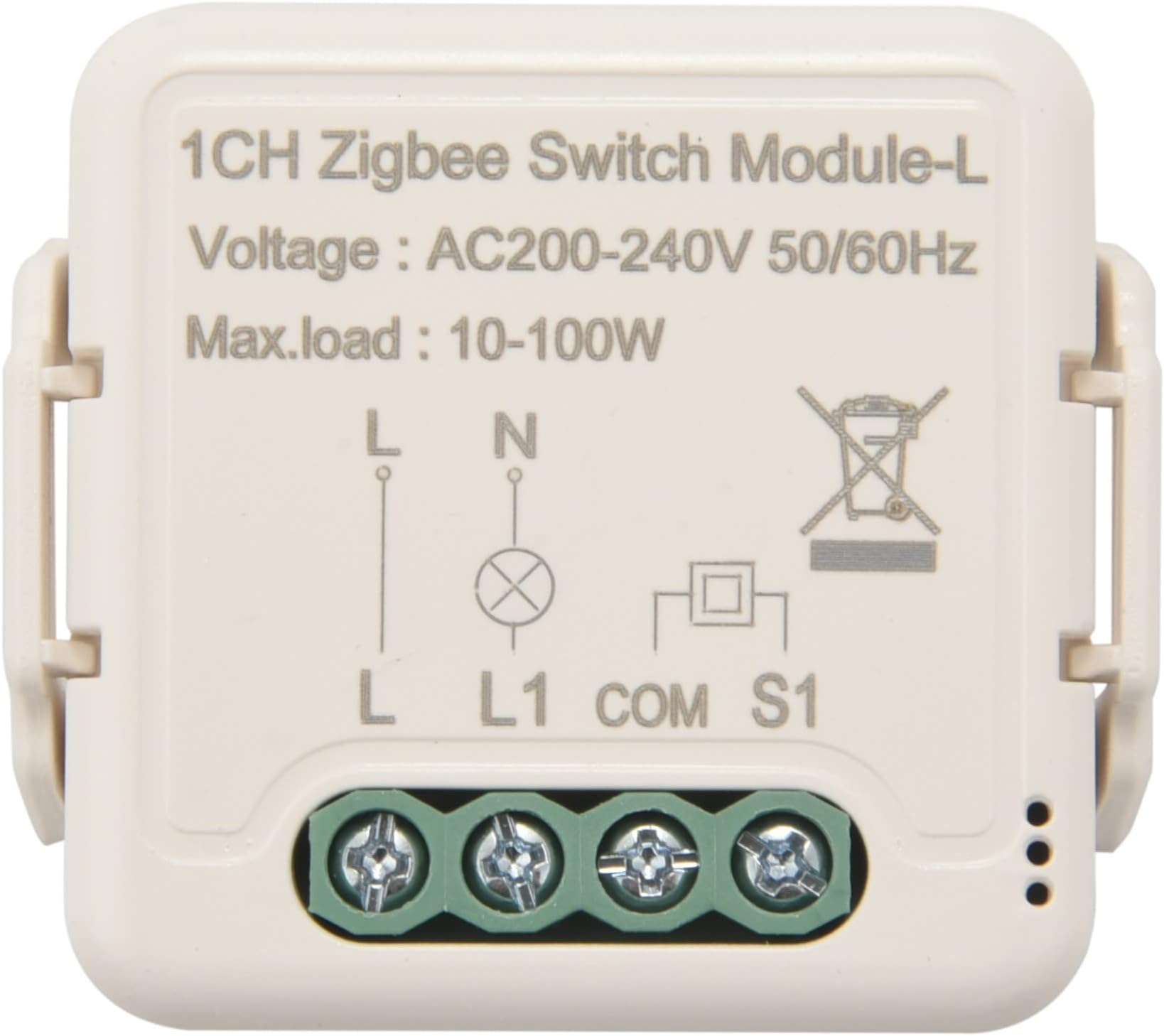 Tuccbay Tuya Zigbee Light Switch Module No Neutral Wire, 2 Way Control DIY Breaker Compatible with Home (1 Gang)