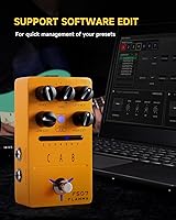 Vista 4 de FLAMMA FS07 - Pedal de efectos de simulación estéreo para guitarra eléctrica, pedal de efectos con 7 ranuras preestablecidas para el usuario