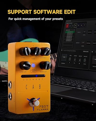 Miniatura 62 de FLAMMA FS03 - Pedal de efectos de guitarra con delay estéreo digital, bucle, 6 efectos de delay almacenables preestablecidos, Tap Tempo, Trail On