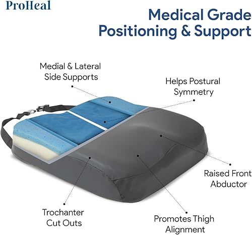 Miniatura 3 de Cojín bariátrico para silla de ruedas con espuma viscoelástica con infusión de gel, 22 x 18 x 3 pulgadas, ortopédico, coxis, soporte para coxis,