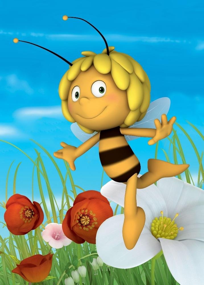 Tapis de sol Maya l'Abeille jaune en polyester de dimensions 95x133 cm