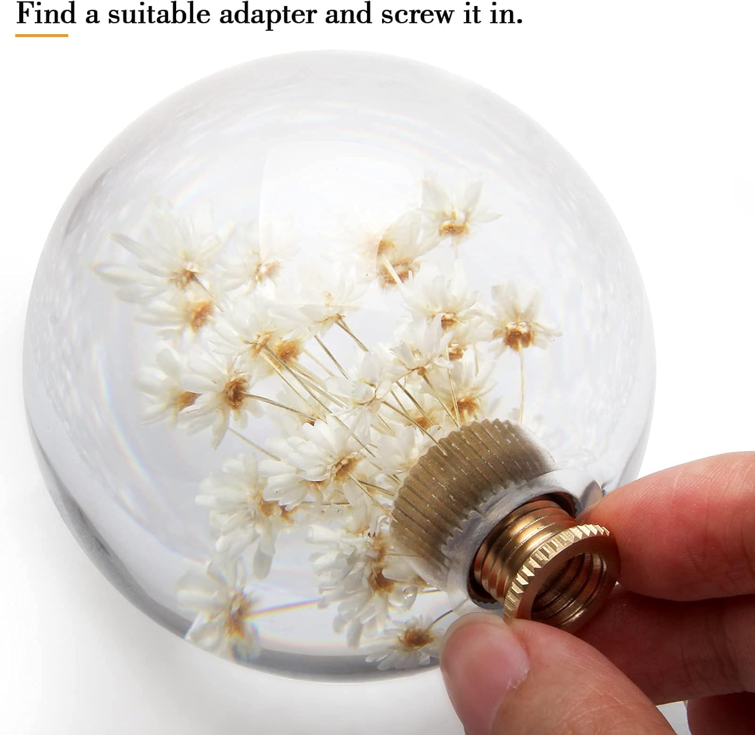 Unifizz 1PC Transparent Ball Shift Knob Daisy Flower JDM Style Gear Shift Knob Round 60mm/2.3" Aluminium