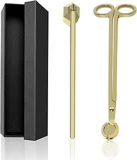 Candle Accessory Set Wick Trimmer Cutter Accessories Candle Kit Snuffer Wick Dipper Care Kit Dipper Extinguisher Lover Stainless Steel Care Wick Scissor Candle Gift Set For Candle Lovers (Gold)