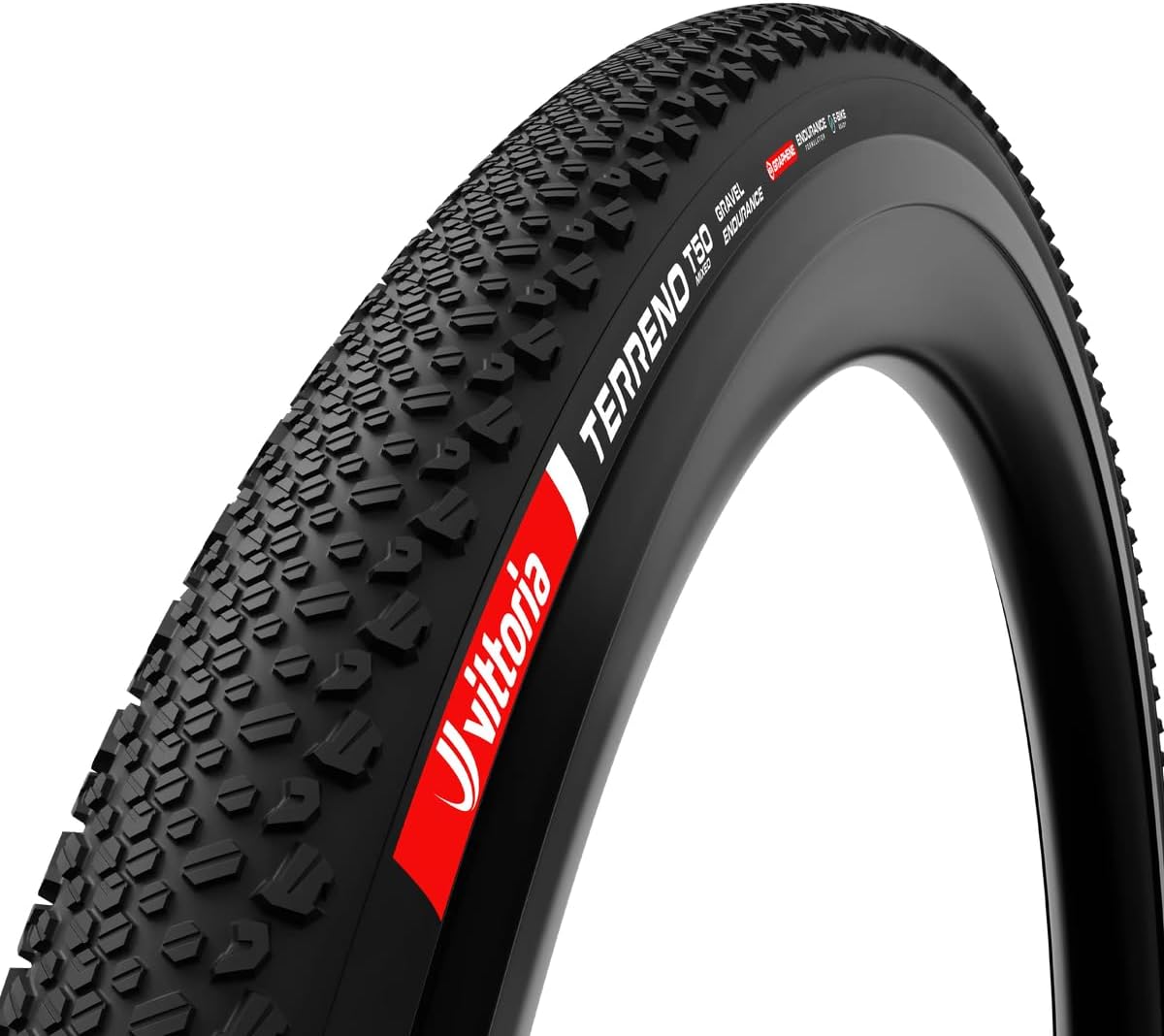 Vittoria Terreno T50 Mixed Gravel Endurance Tubeless Ready Tire - Reinforced Casing for Long-Distance Gravel Riding