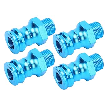 Set of 4 RC Wheel Hub Extension 17 mm Hex Adapter for 1/8 RC Car Truck - 23 mm Extension with Driver Screwdriver (Blue)