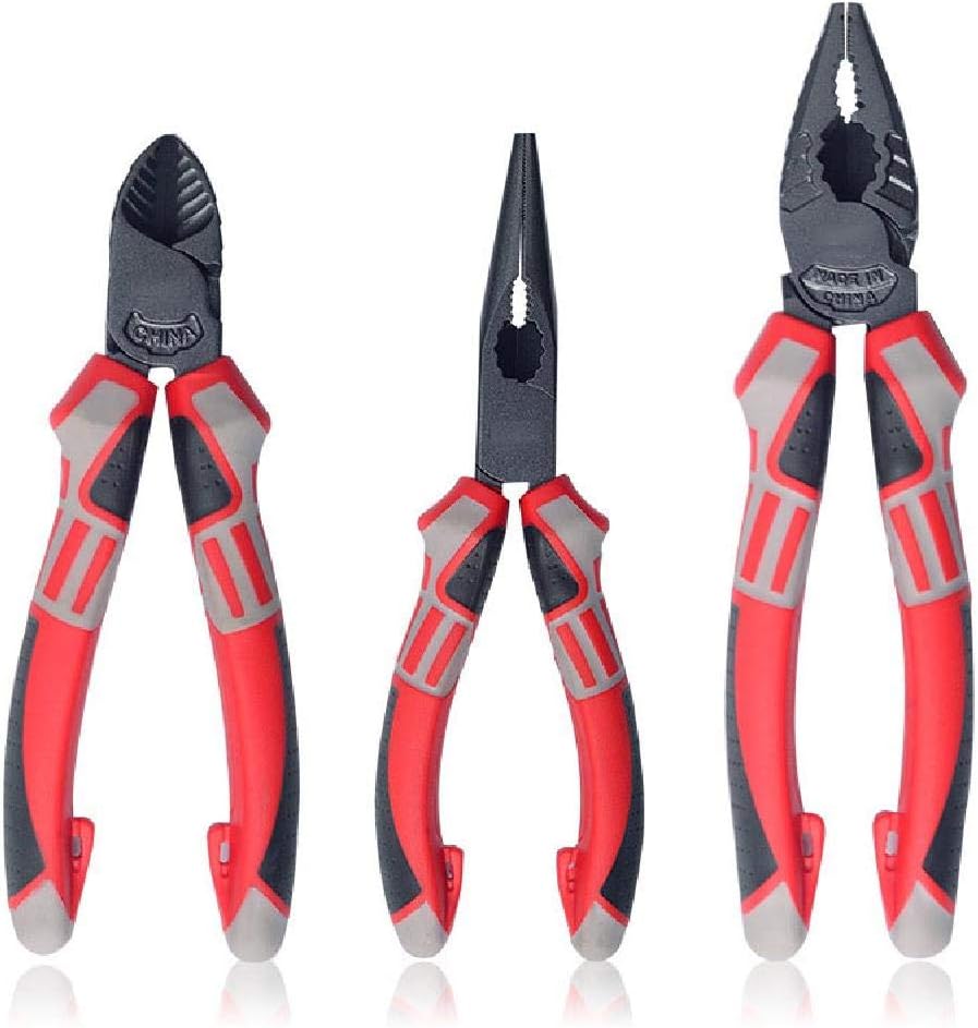 8" Wire Cutter Pliers Mechanic Pliers Long Nose Plier Set Automotive Shop Tools Auto Tool Wilde Tool Angle Nose Slip Joint Pliers Flush Fastener