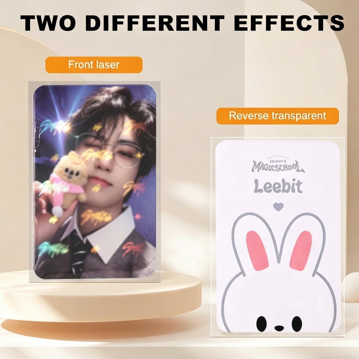 Yanmzmin 100Pcs Stray Photocards Sleeves Holographic Photo Card Protector Bags Album Lomo Card Collection for Fans Gifts (58x89mm)