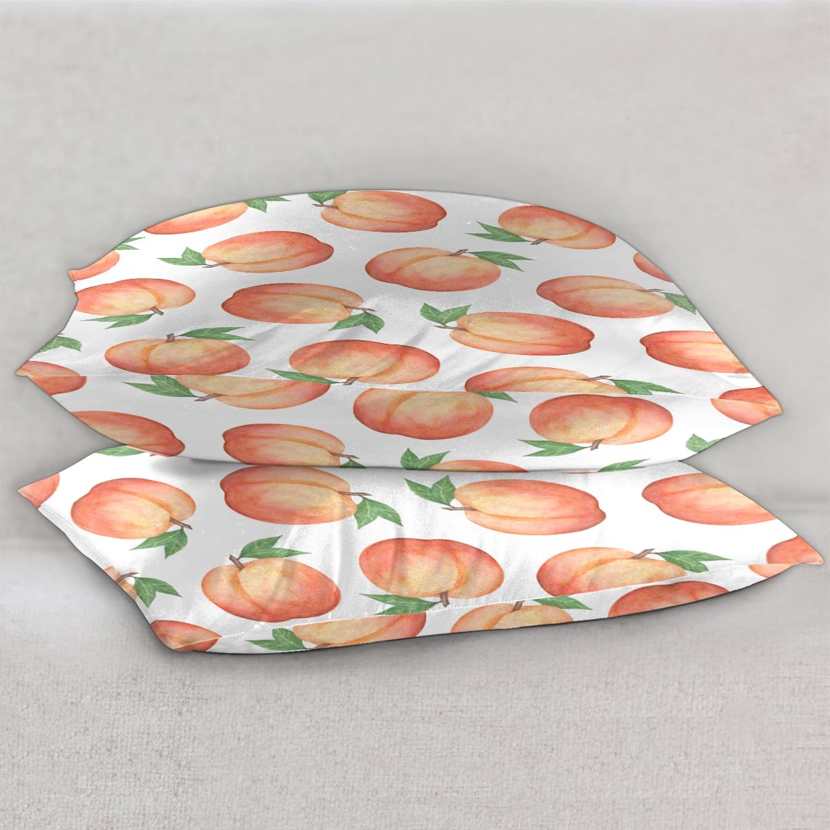 Peaches - Confezione da 2 federe in raso per capelli e pelle, motivo pesche, con chiusura a busta, super morbide, resistenti alle pieghe, resistenti alle macchie, 50,8 x 101,6 cm