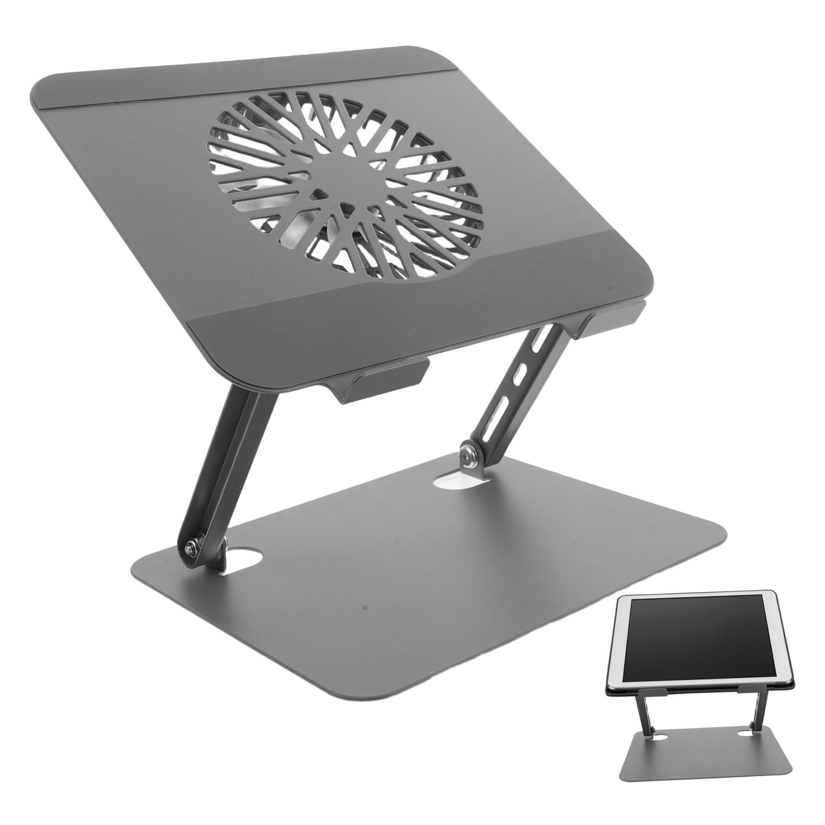 NUOBESTY Computerkühler aus Drehbarer Laptop-kühlständer Ergonomische Höhenverstellung Faltbarer Tablet-ständer mit Lüfter Passend für Schreibtischnutzung