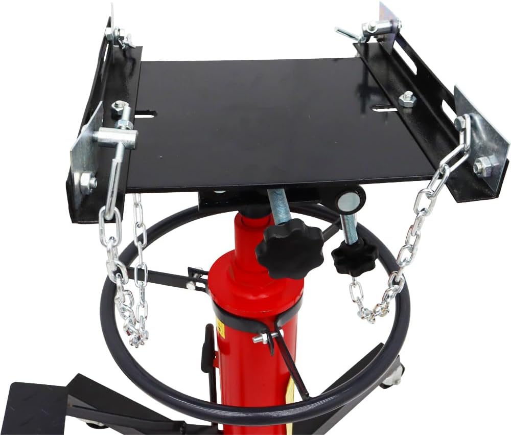 1300lbs Transmission Jack 2 Stage Hydraulic Telescoping Jack Adjustable Height with Pedal 360°Swivel Wheels