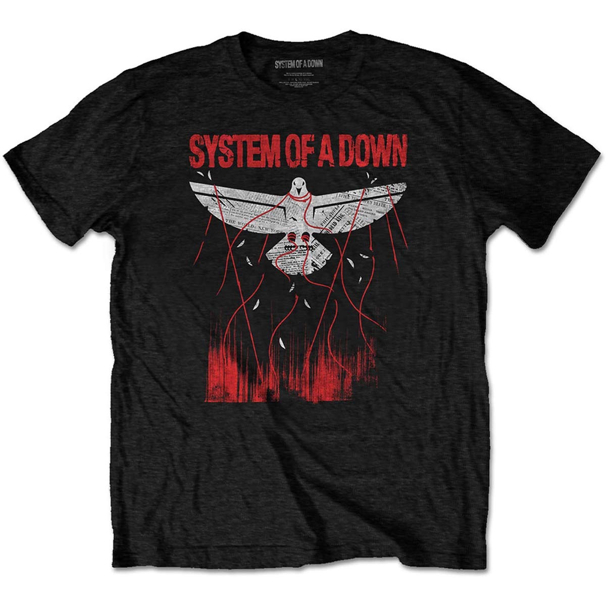 Rock Off officially licensed productsMen's System of A Down Dove Overcome Slim Fit T-Shirt X-Large Black