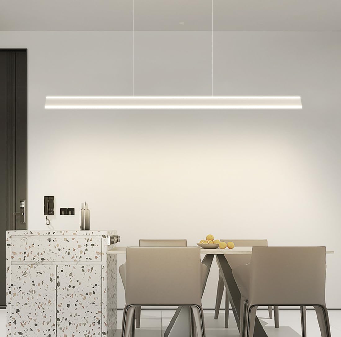 Bellastein LED Pendant Lights, Office Pendant Lights, Modern Pendant Lights, Minimalist up and Down Lighting, bar Counter Lighting fixtures (White, 150cm)