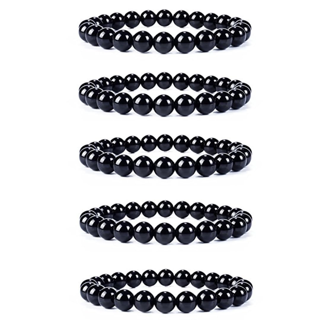 Seeotwo 5 Pieces Round Beads Bracelet Adjustable 6 mm Natural Beaded Stretchable Elastic Jewellery Bracelet Bangle for Women, Men, Girls, Boys, Unisex (B0CMW3PCGF) Amazon Price History, Amazon Price Tracker