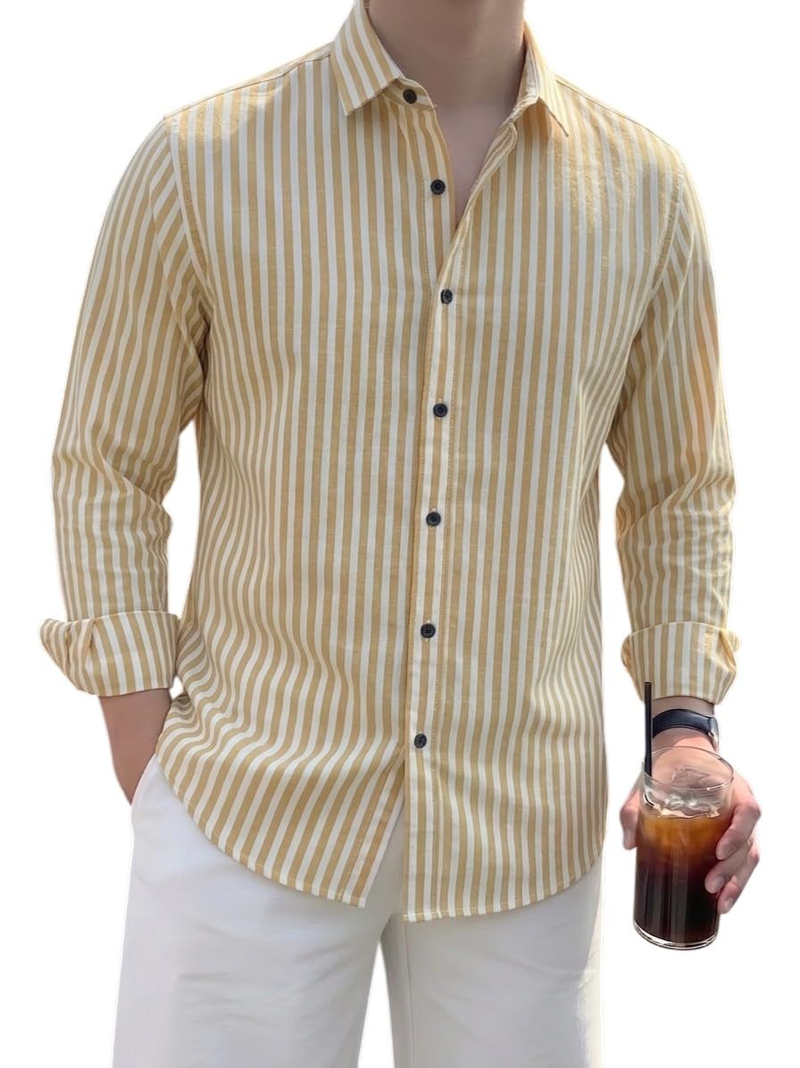 Men's Premium Striped Casual Shirt|Regular Fit Full Sleeve Shirt-picture-47