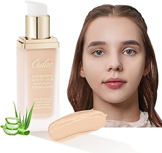 Ivory Foundation for Mature Skin by Oulac| Liquid Foundation Matte Foundation Creamy Hydrating Foundation| Buildable Medium to High Coverage Lightweight Long-Lasting Water-resistant＆Oil-Control (03)