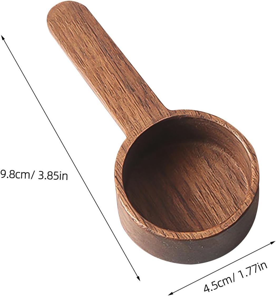 Gatuida 2pcs Multi-function Wooden Coffee Scoops Round-shaped Head for Measuring Coffee Powder and Salt, Compact Design for Housewarming Gifts