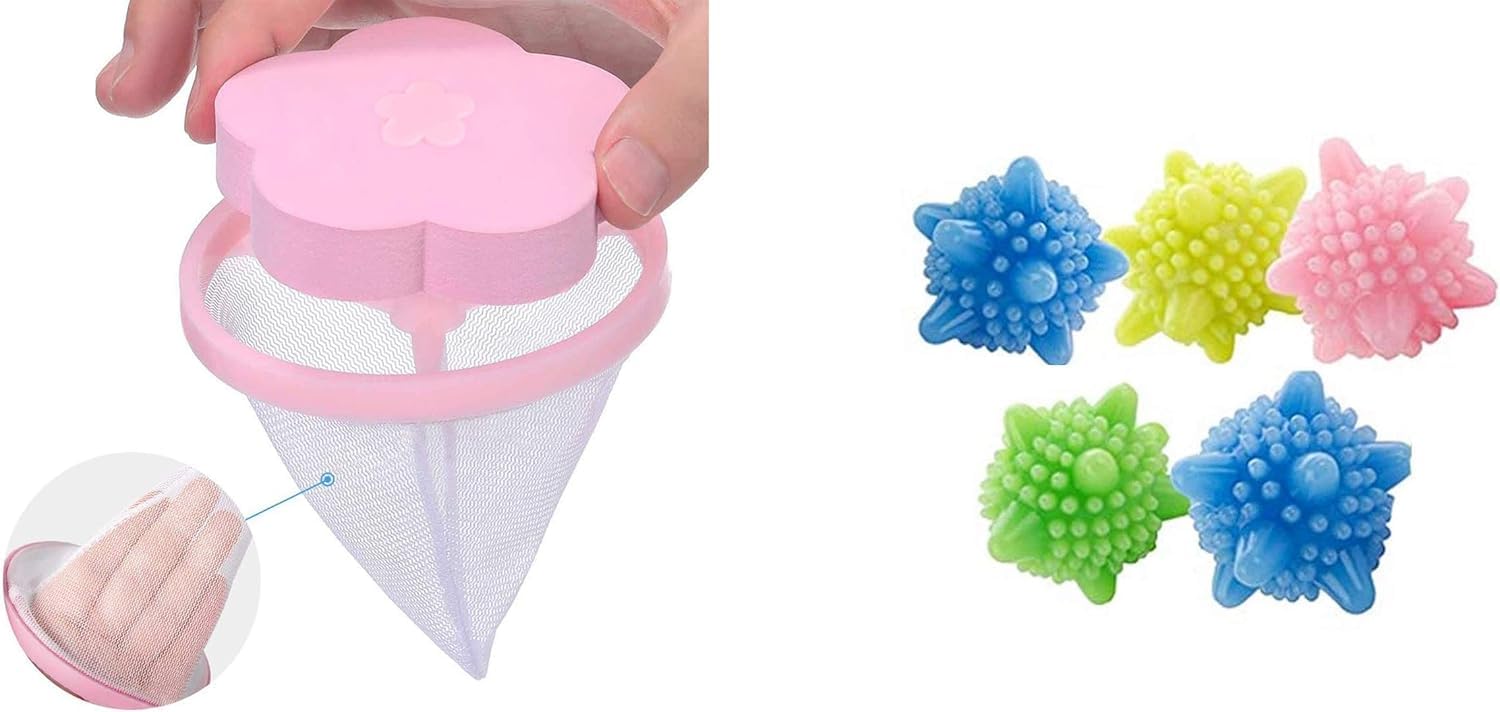 NISHIV 5 Pcs Silicone Lint Remover Cleaning Balls Reusable Washing Machine Ball for Anti-Winding Clothes, Deep Cleaning 1 Pcs Washing Machine Hair Filter Cleaning Bag Washing Machine Lint Remover (B0DG5TPCWF) Amazon Price History, Amazon Price Tracker