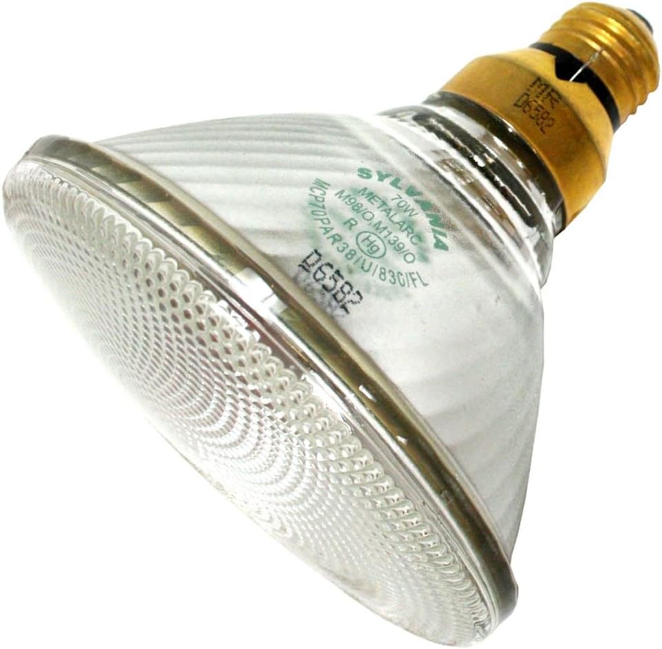 SYLVANIA 64750 - 70 Watt - PAR38 Flood - Metalarc Powerball - Pulse Start - Metal Halide - 3000K - ANSI M139/M98/O - MCP70PAR38/U/FL/830/ECO
