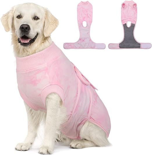 FUAMEY Recovery Suit for Dogs After Surgery,Soft Breathable Dog Bodysuit ECollar