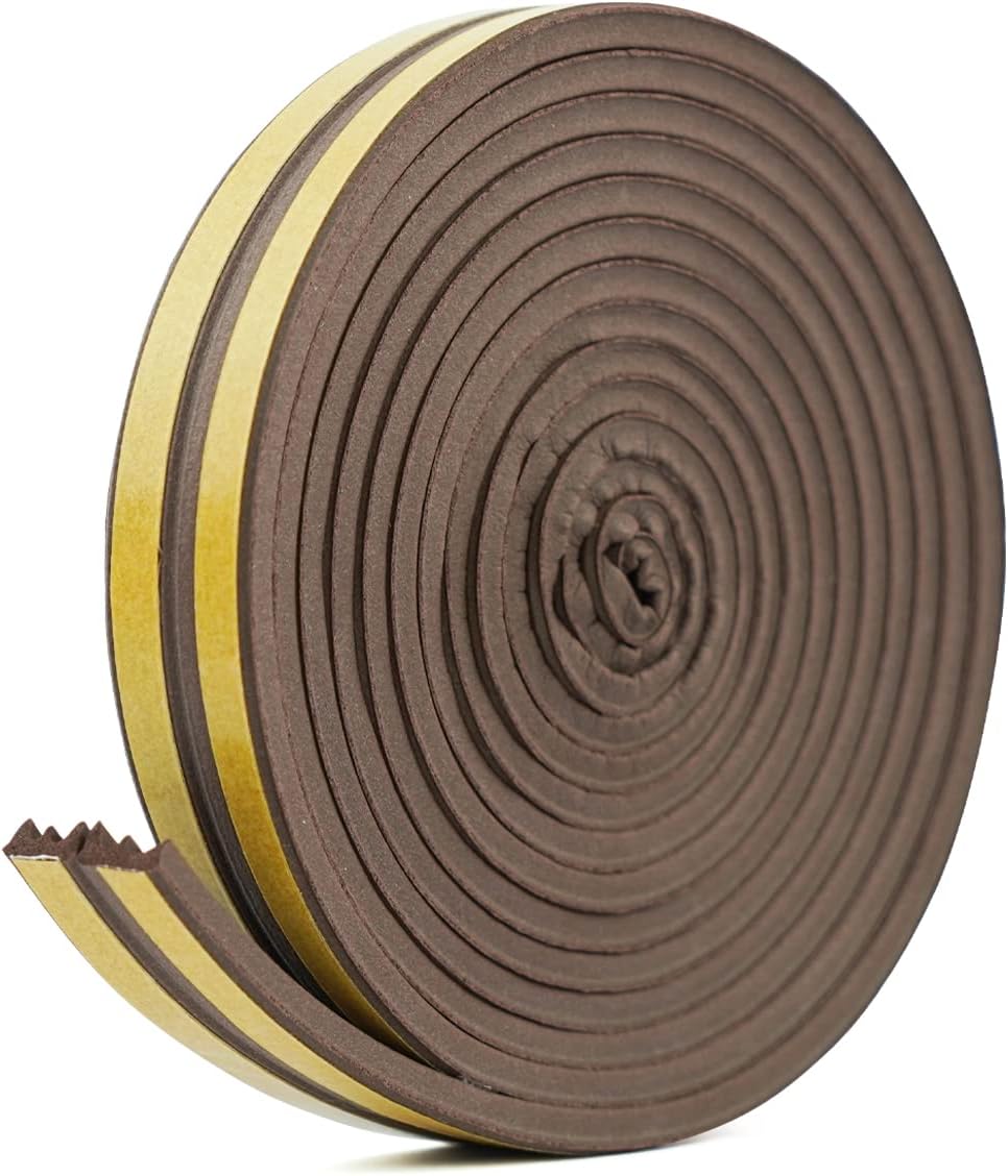 Weather Stripping Door Seal Strip - Strong Adhesive 40FT Door Weather Stripping, V Shaped PU Foa Soundproof & Weatherproof, Insulation For Windows And Doors Li