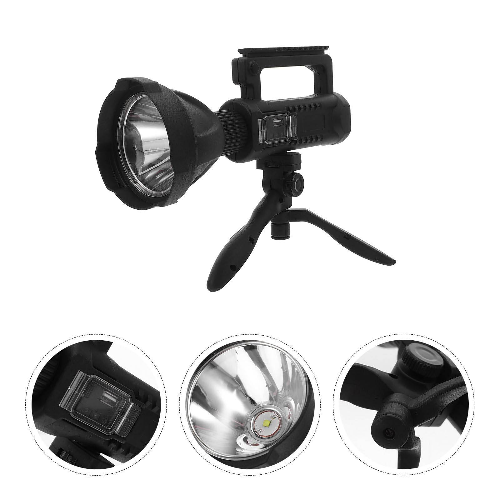 BESTOYARD Torcia Portatile da Esterno P70 Led, Ricarica Usb, Nero | 8000mah, Plastico Leggero, e Resistente a Usura e Cadute, per Backpacking e Camping